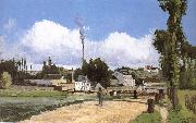 Camille Pissarro Riparian scenery on Germany oil painting artist